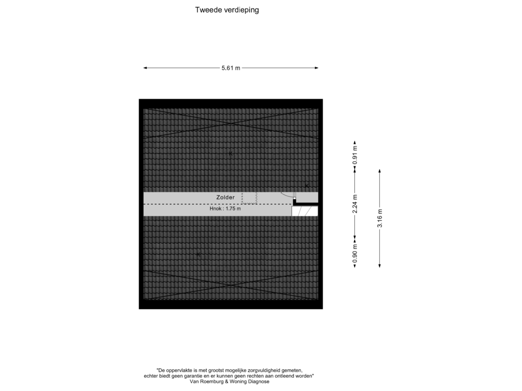 View floorplan of Tweede verdieping of Fresialaan 4