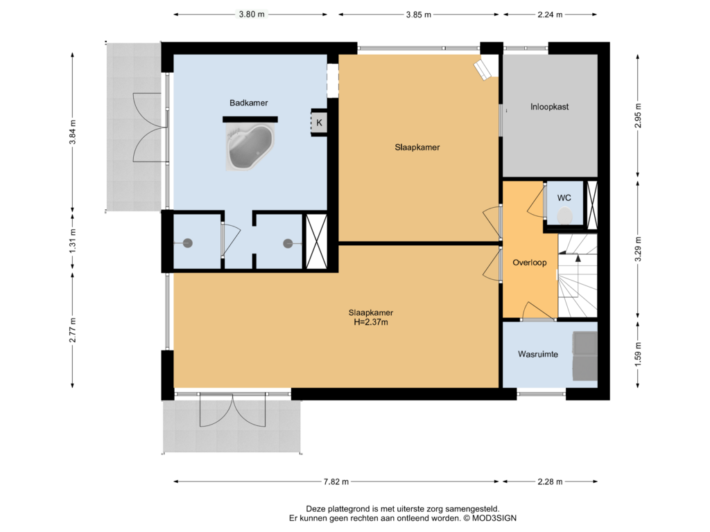 View floorplan of 1e Verdieping of Glipper Dreef 71