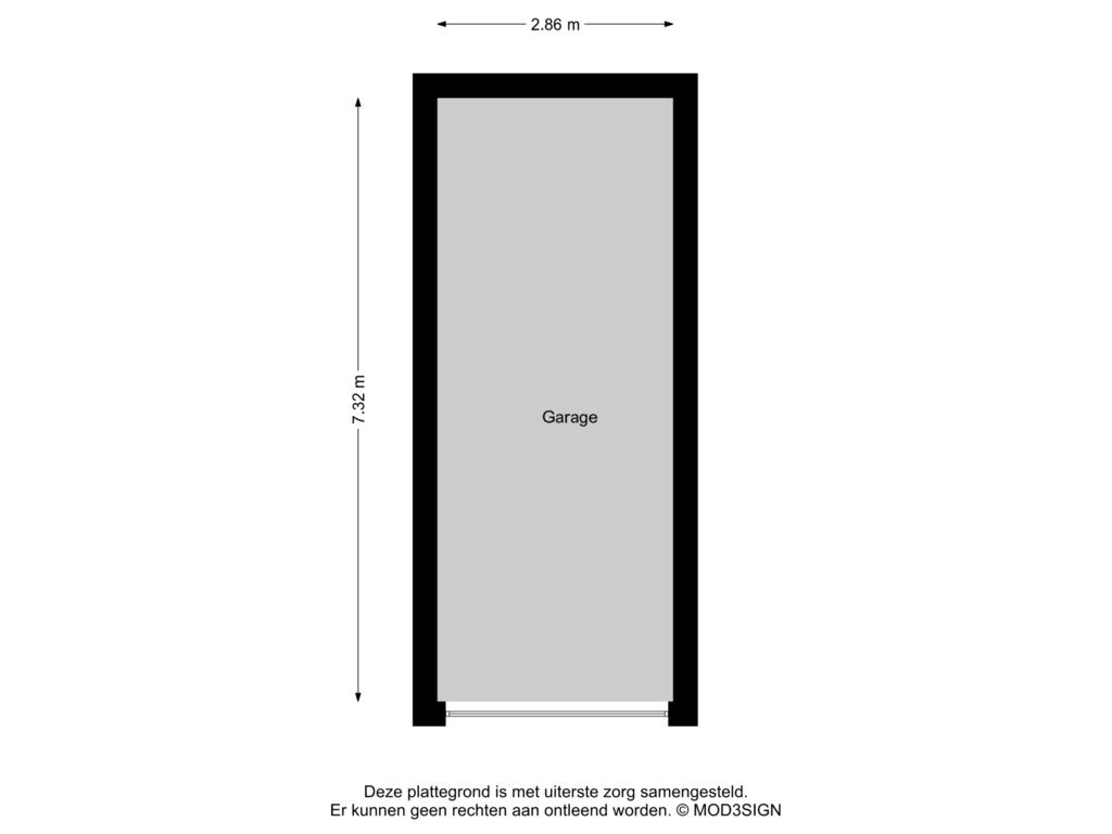 View floorplan of Garage of Glipper Dreef 71