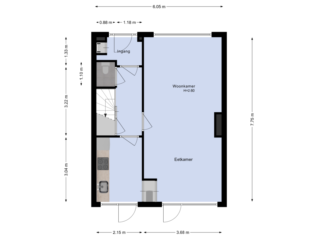 Bekijk plattegrond van Begane grond van Dr Schaepmanlaan 5