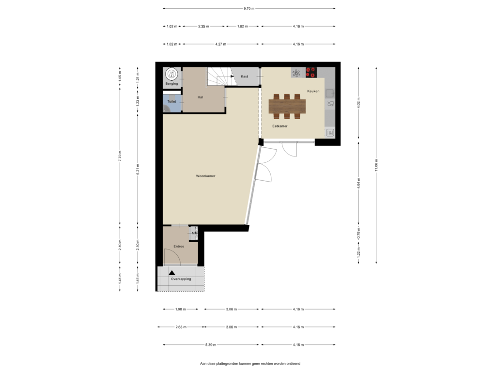 Bekijk plattegrond van Begane grond van Huygensstraat 121