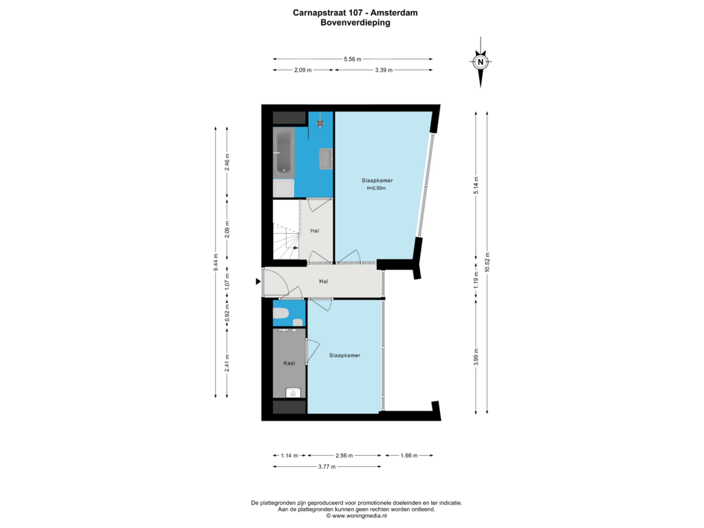 Bekijk plattegrond van Bovenverdieping van Carnapstraat 107