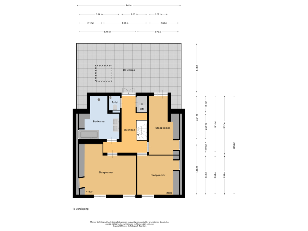 View floorplan of 1e verdieping of Schans 15