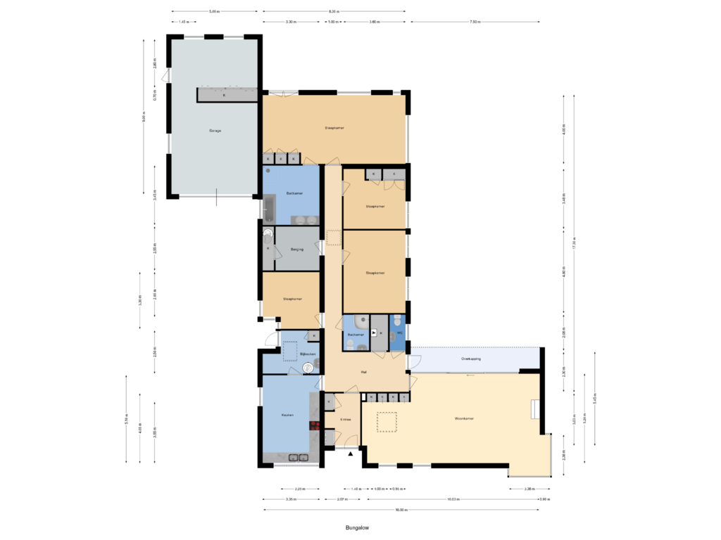 View floorplan of Bungalow of Zeedistellaan 16