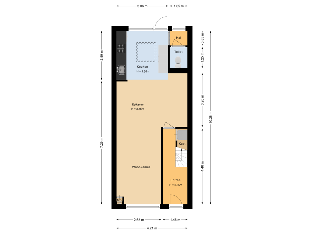 View floorplan of Begane grond of Molenweg 75