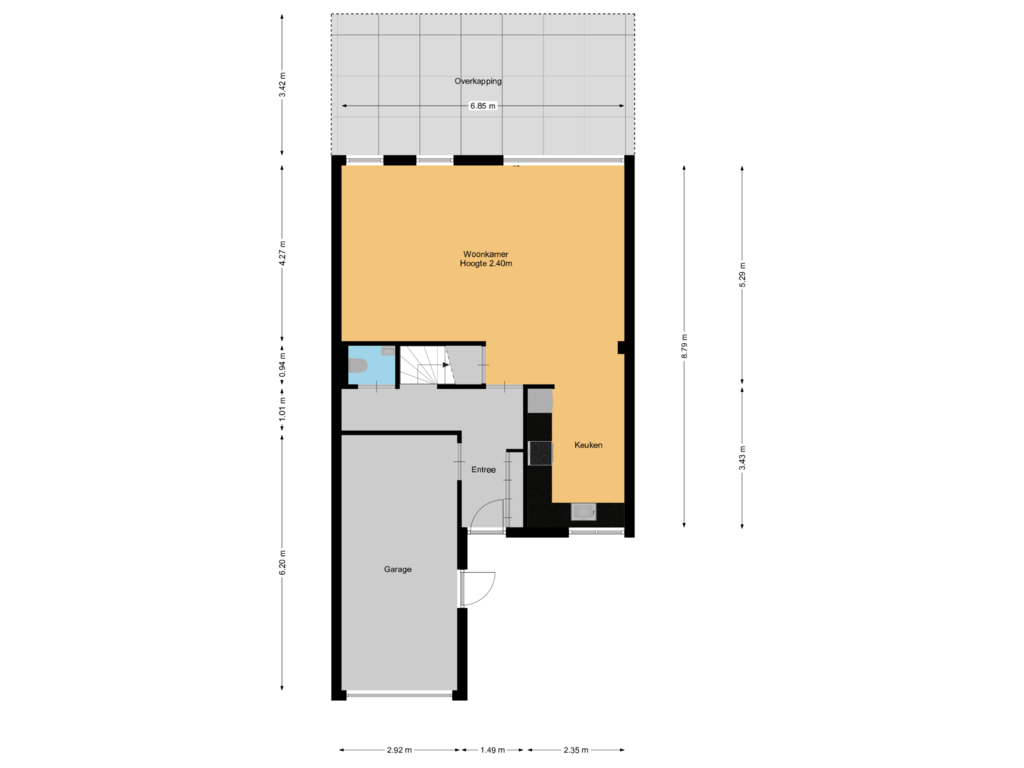 Bekijk plattegrond van Begane grond van Weegbreestraat 5