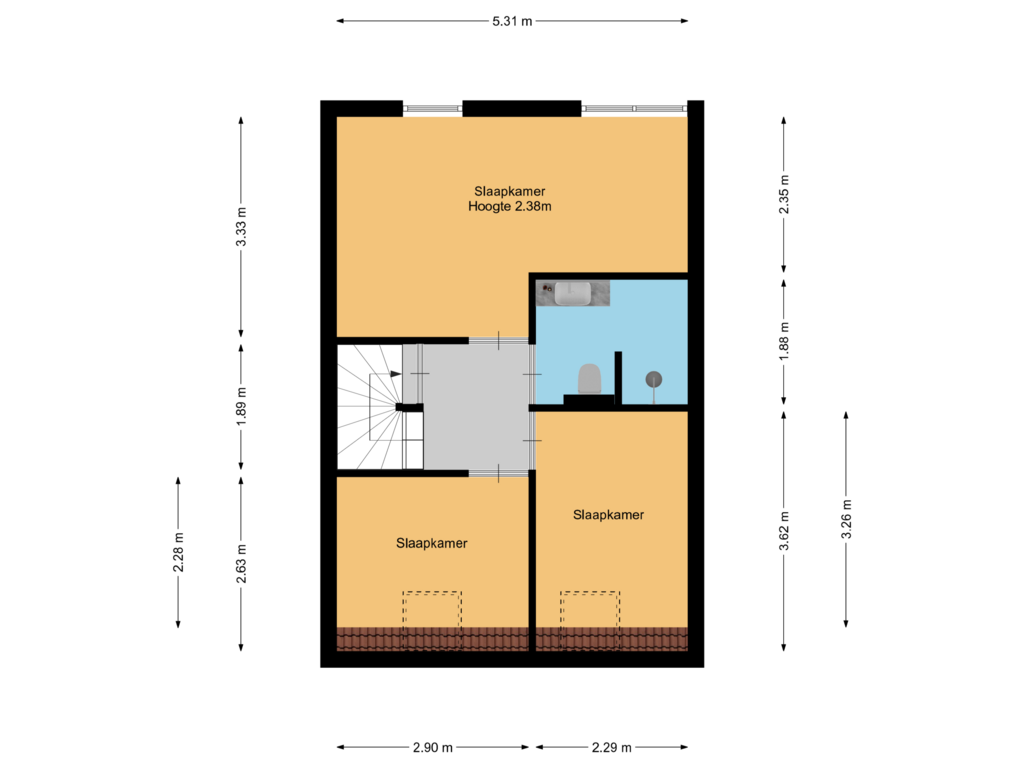 Bekijk plattegrond van 1e verdieping van Weegbreestraat 5