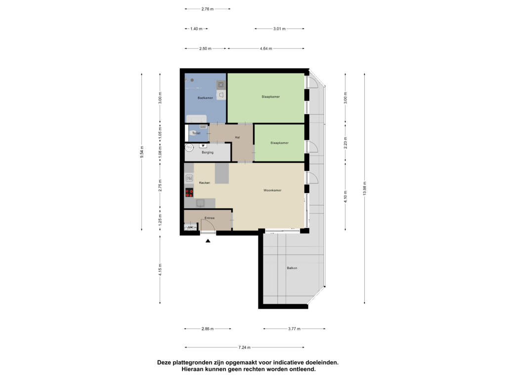 Bekijk plattegrond van Appartement van Meenthoek 9-9