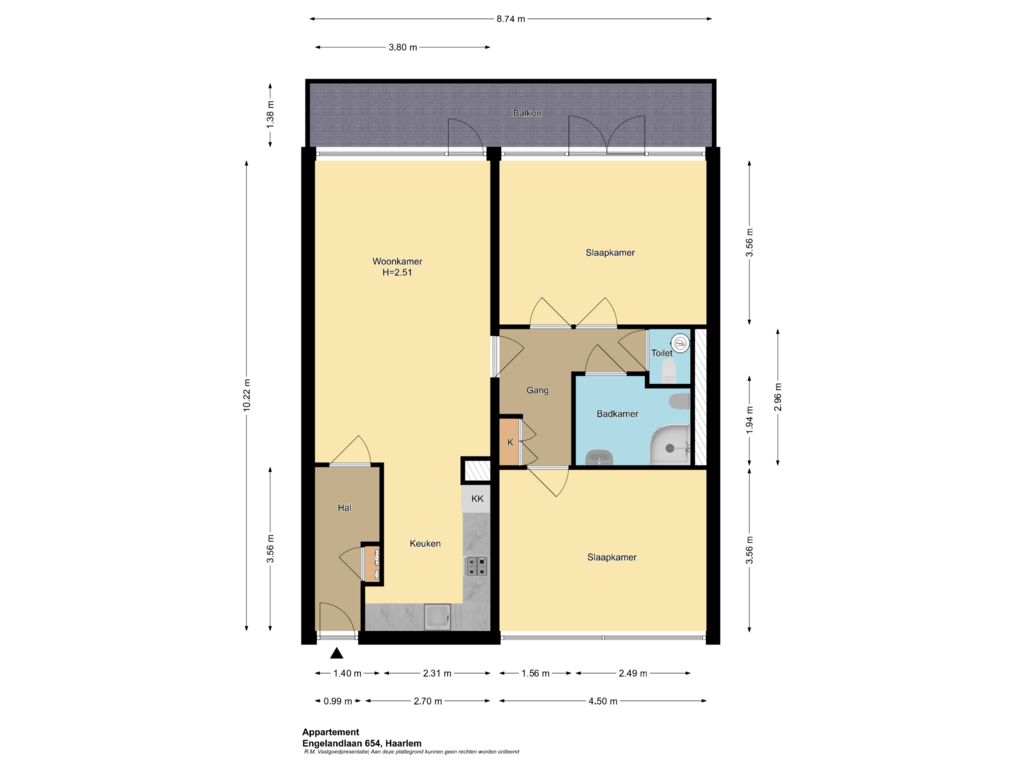 Bekijk plattegrond van Appartement van Engelandlaan 654