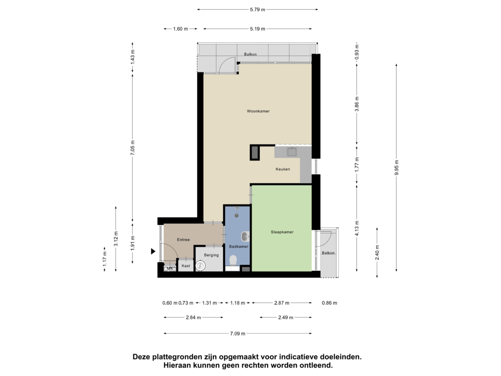 View floorplan of Appartement of Hoofdstraat 30-E