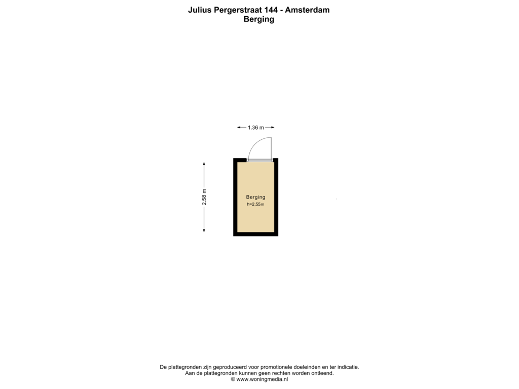 View floorplan of Berging of Julius Pergerstraat 144