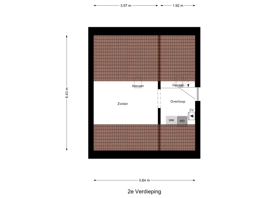 Bekijk plattegrond van 2e Verdieping van Schout de Wagenerstraat 13