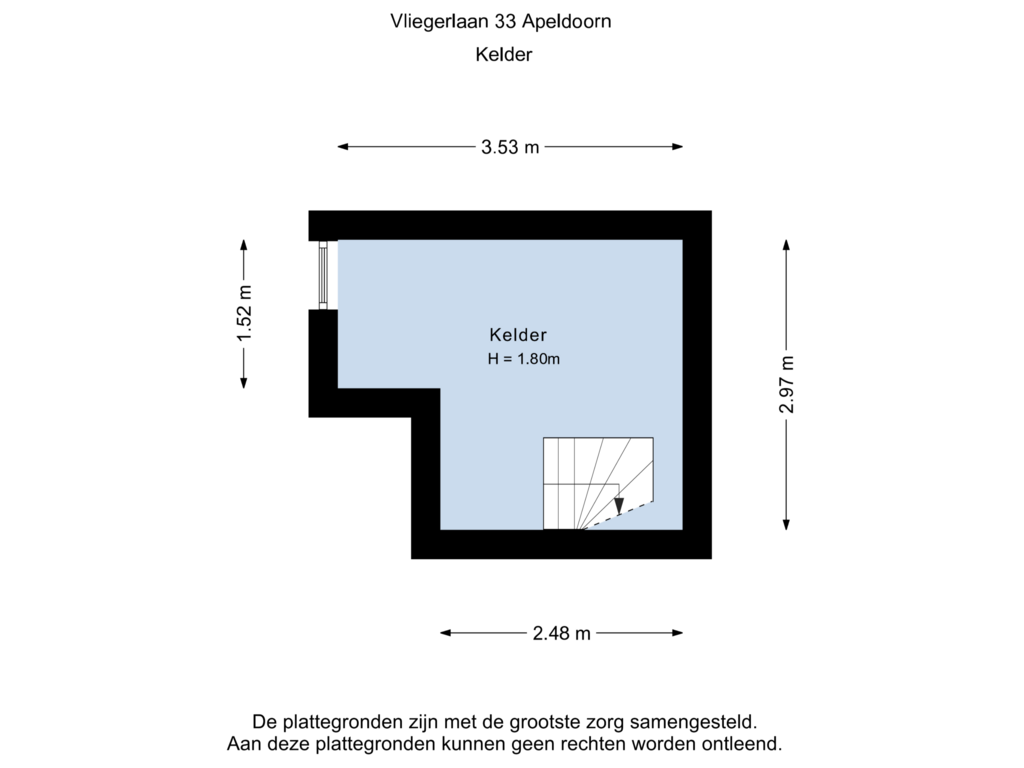 Bekijk plattegrond van Kelder van Vliegerlaan 33