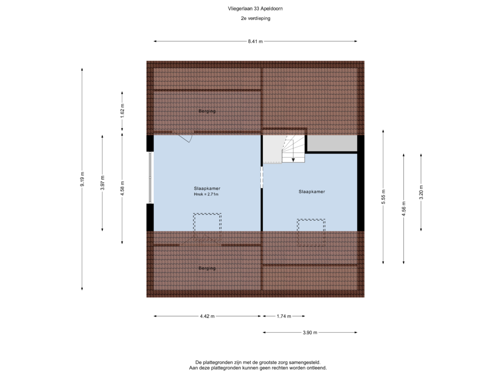 Bekijk plattegrond van 2e verdieping van Vliegerlaan 33