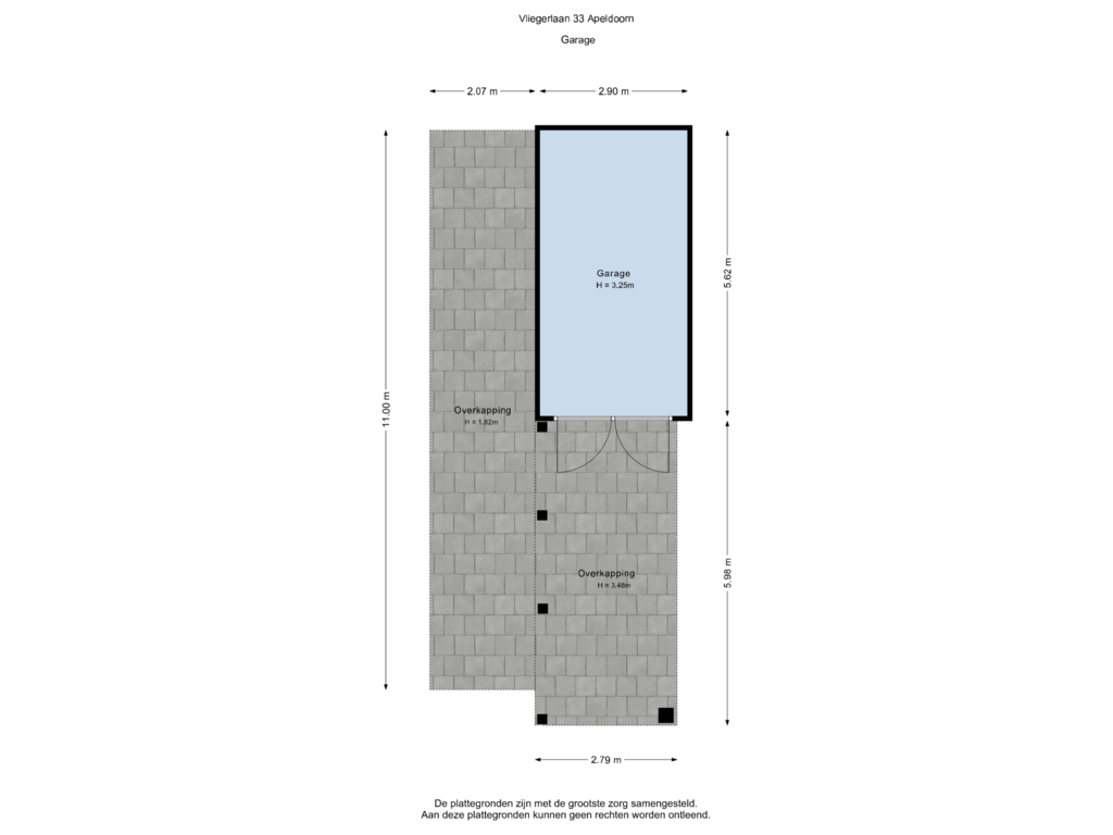 Bekijk plattegrond van Garage van Vliegerlaan 33