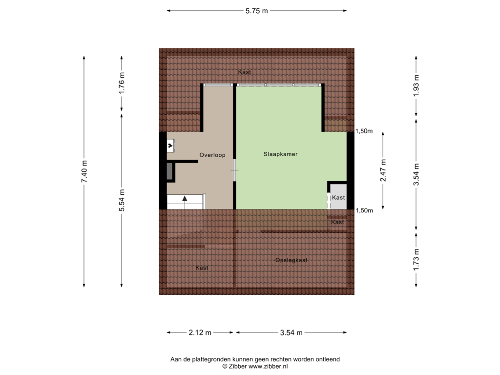 View floorplan of Tweede verdieping of Geertshof 32