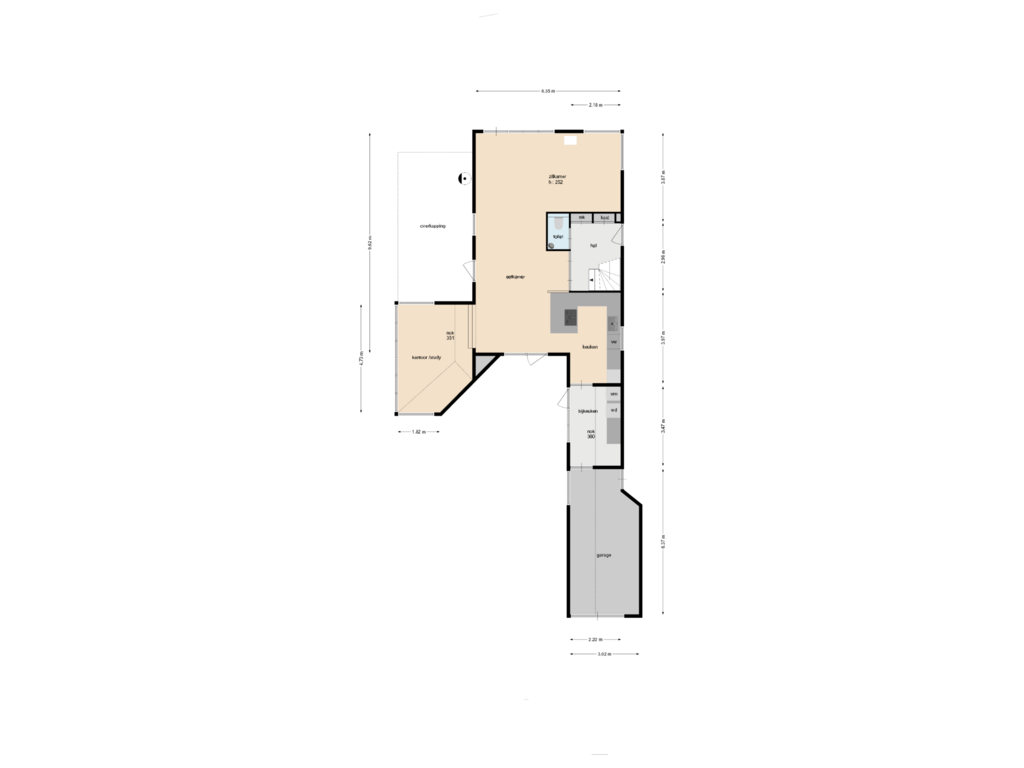 Bekijk plattegrond van begane grond van Korengracht 29