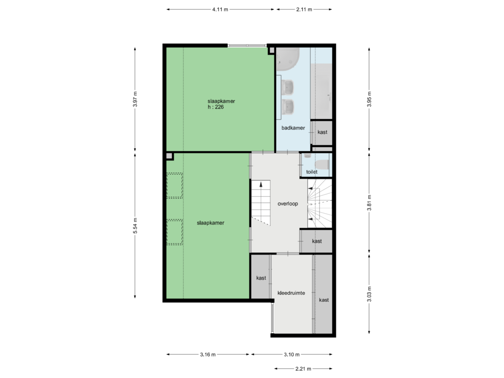 Bekijk plattegrond van 1e verdieping van Korengracht 29