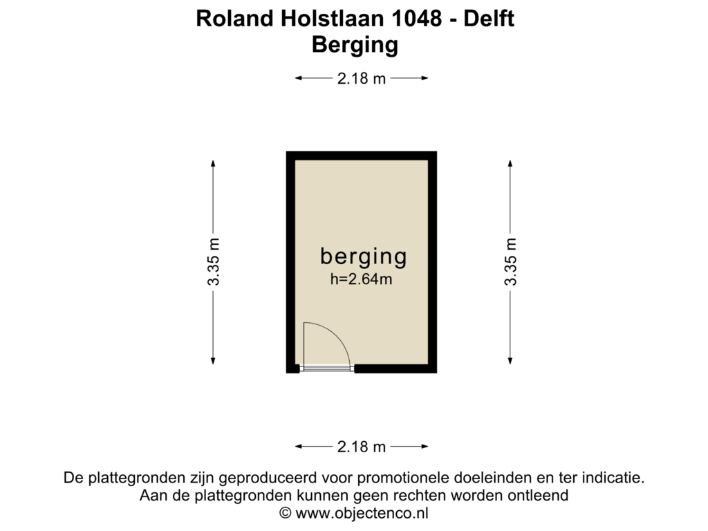 Bekijk plattegrond van BERGING van Roland Holstlaan 1048