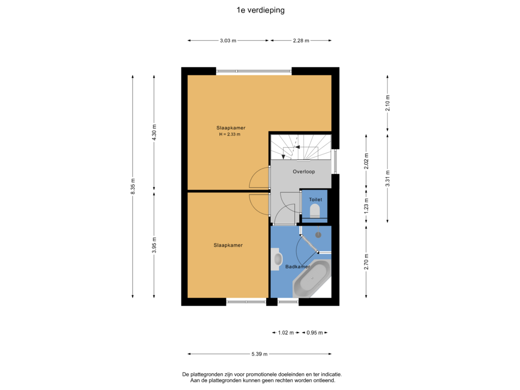 Bekijk plattegrond van 1e verdieping van Tenerifestraat 22