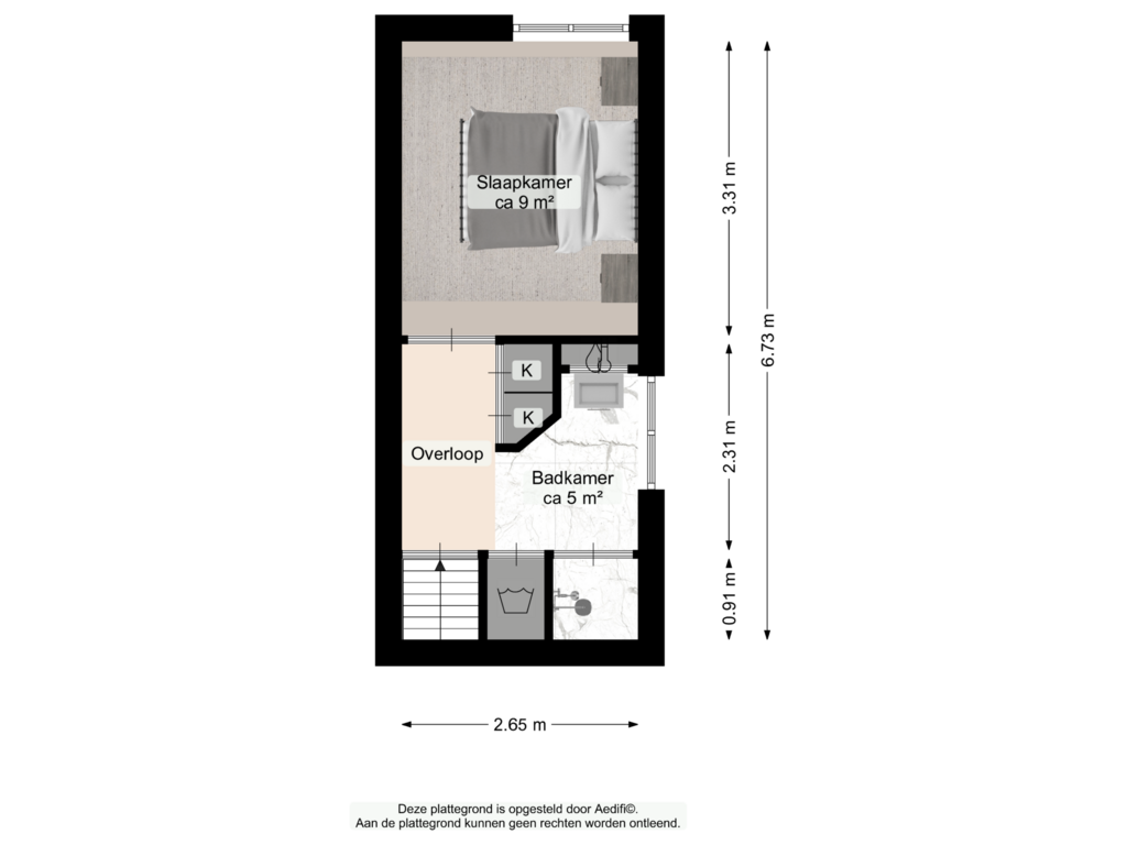 View floorplan of Eerste verdieping of Tuinbouwstraat 30