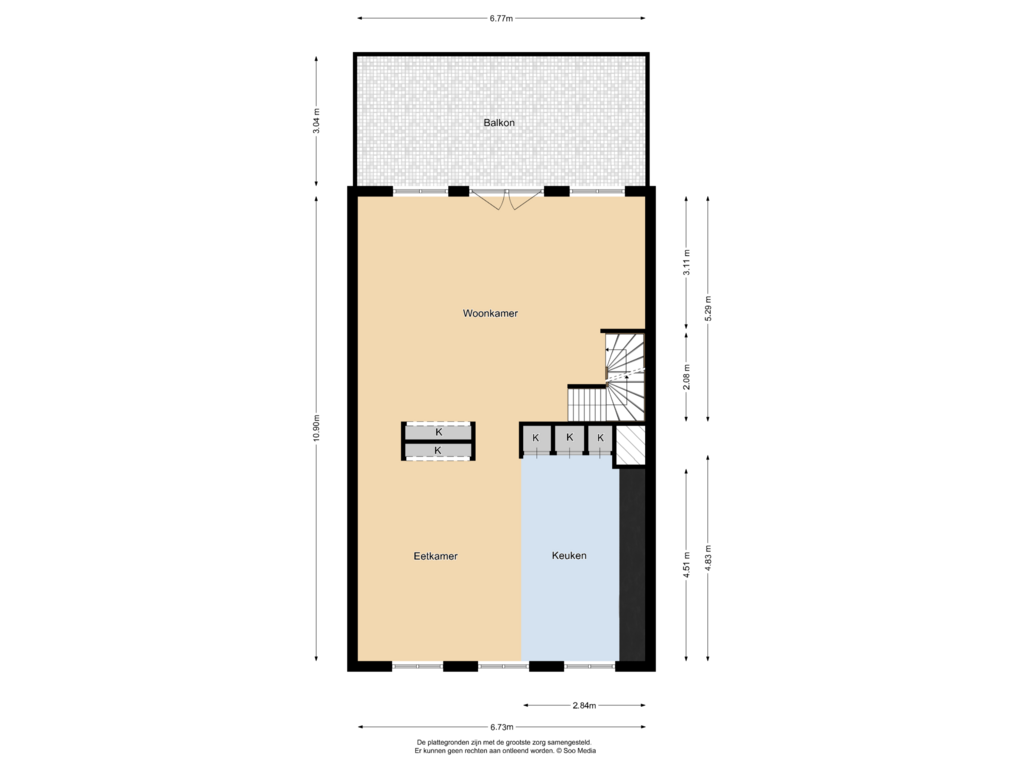 Bekijk plattegrond van 1e Verdieping van Kuinrestraat 31