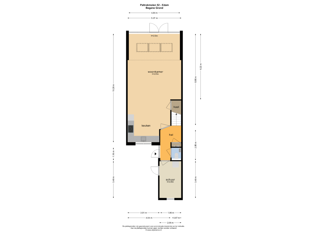 View floorplan of BEGANE GROND of Paltrokmolen 52