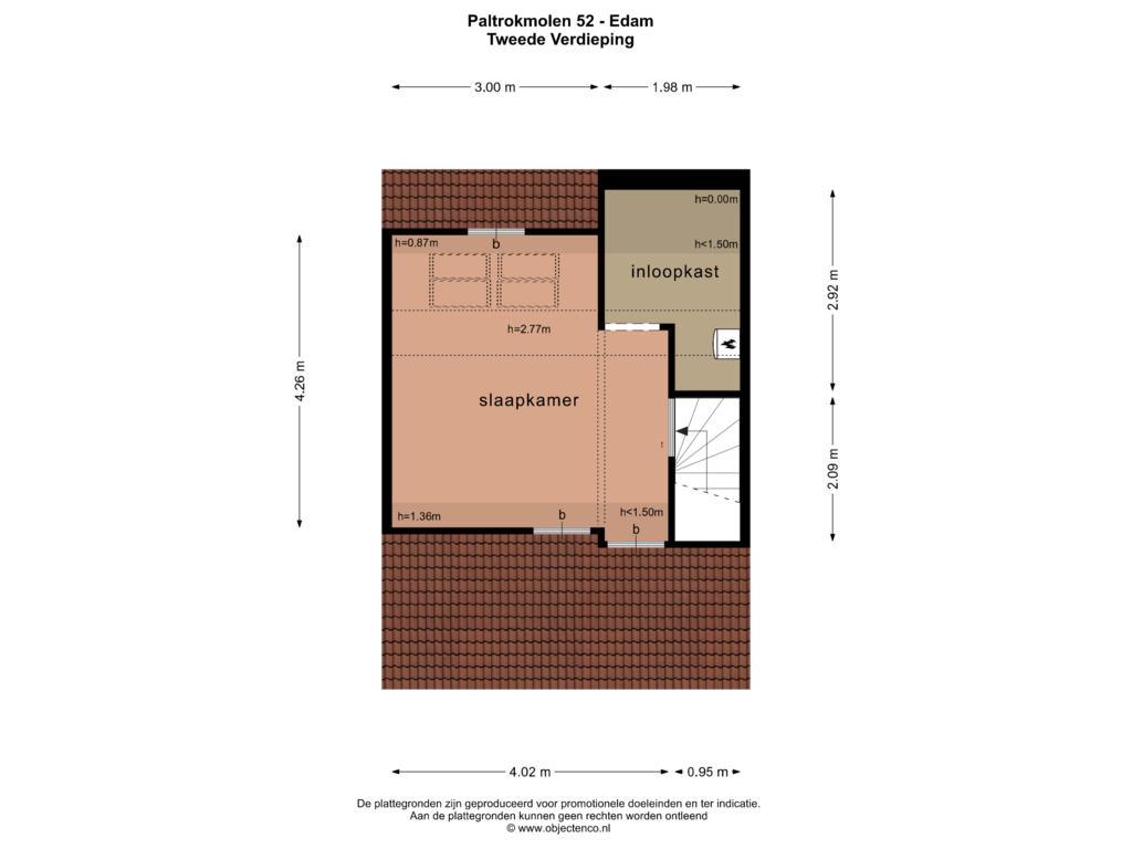 View floorplan of TWEEDE VERDIEPING of Paltrokmolen 52