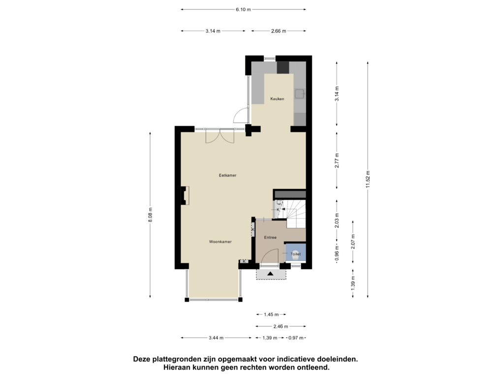 View floorplan of Begane Grond of Vechtstraat 2