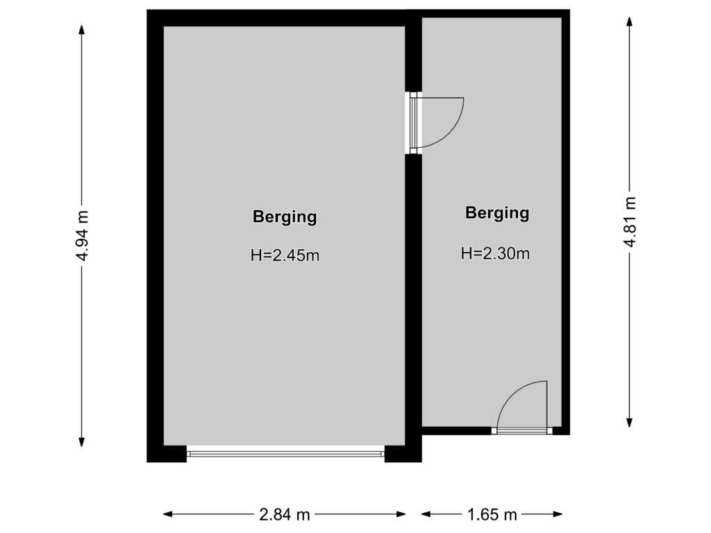 Bekijk plattegrond van Berging van Prinses Irenelaan 17