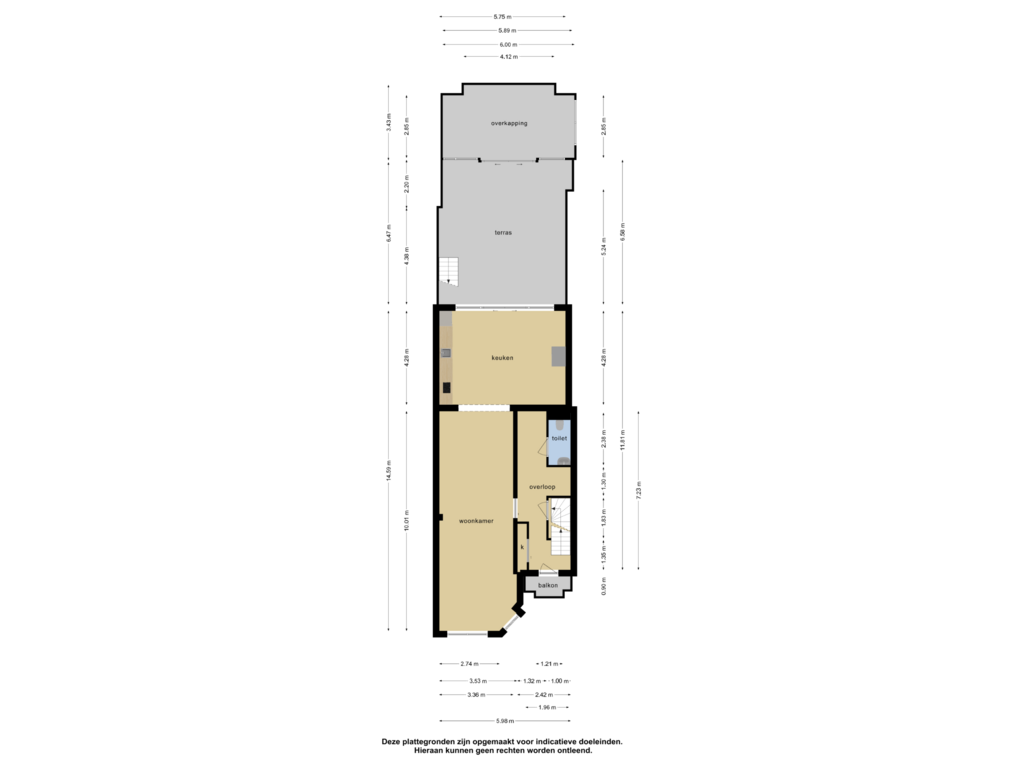 View floorplan of 1e verdieping of Axelsestraat 13