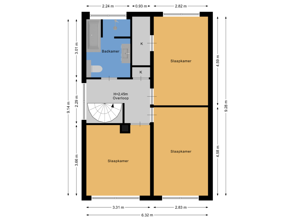 Bekijk plattegrond van Eerste verdieping van Jupiterhof 5