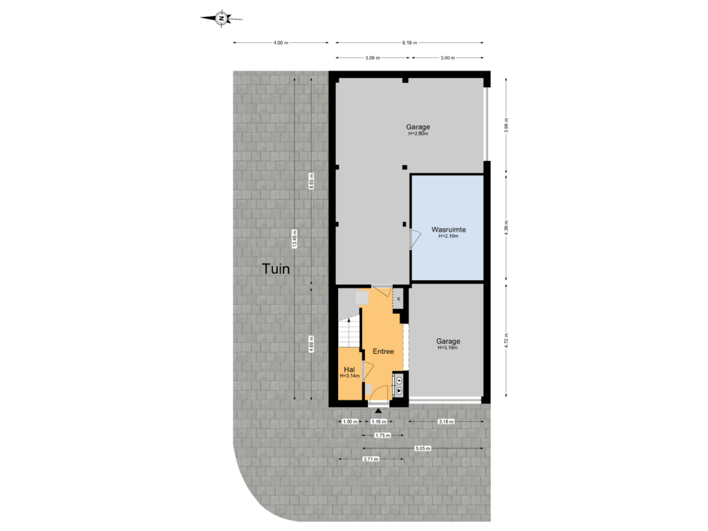 Bekijk plattegrond van Begane Grond + Tuin van Kochstraat 2-A