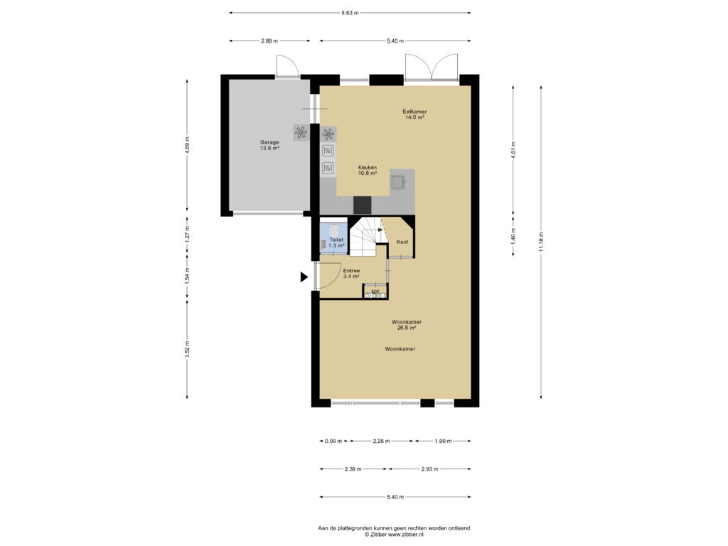 View floorplan of Begane Grond of Bakkeveen 35