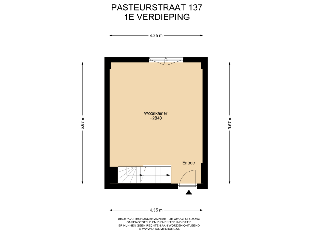 Bekijk plattegrond van 1E Verdieping van Pasteurstraat 137