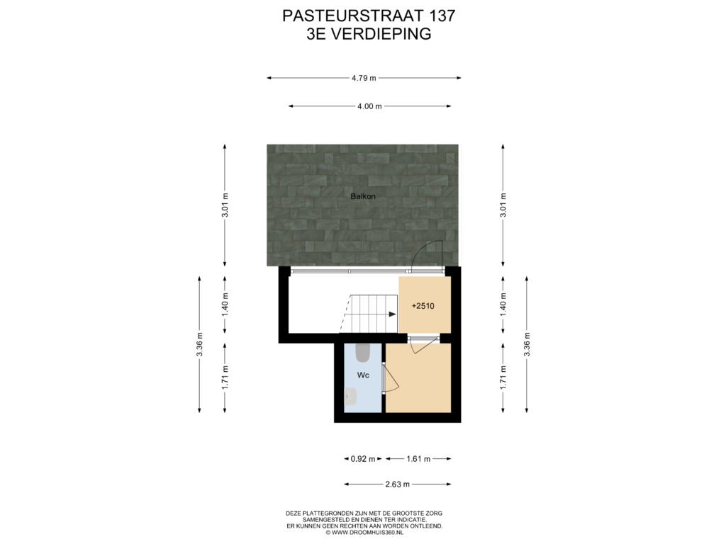 Bekijk plattegrond van 3E Verdieping van Pasteurstraat 137