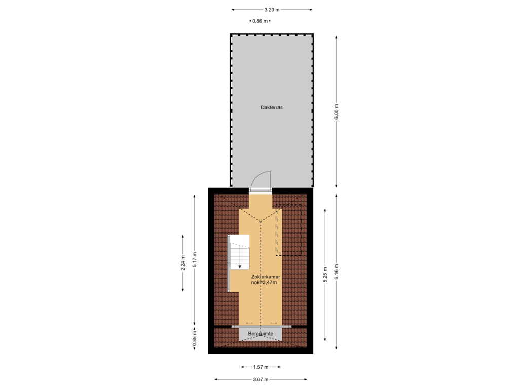 Bekijk plattegrond van 3e verdieping van Lage Gouwe 236