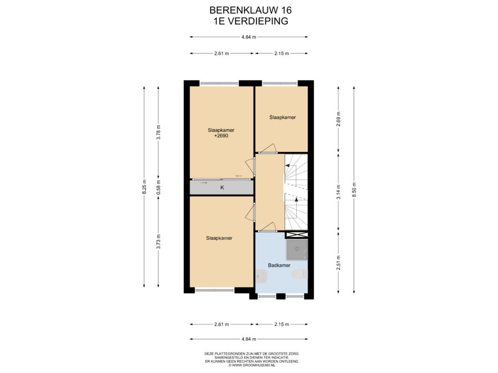 View floorplan of 1E Verdieping of Berenklauw 16