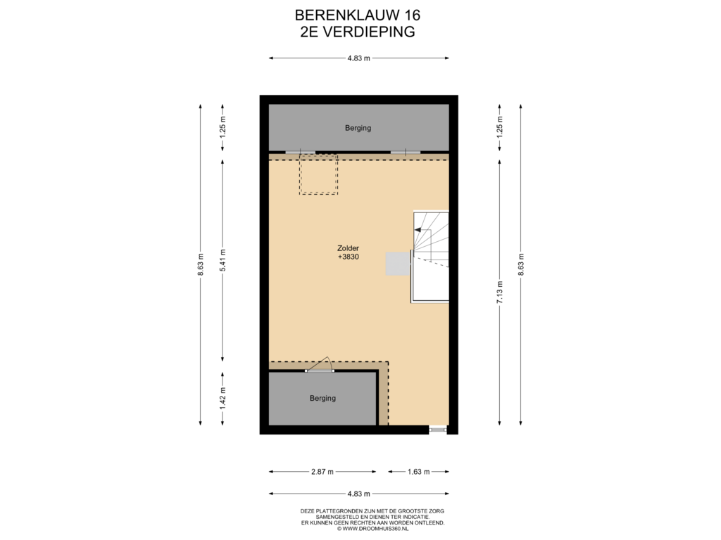 View floorplan of 2E Verdieping of Berenklauw 16