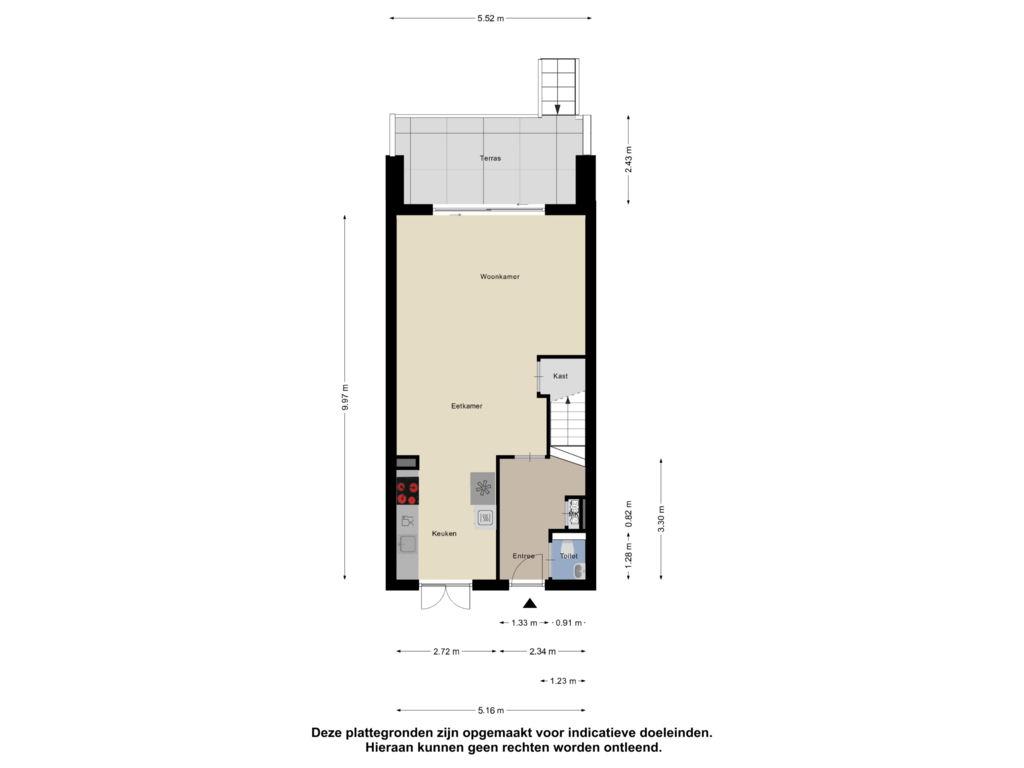 View floorplan of Begane Grond of Oudzoom 18