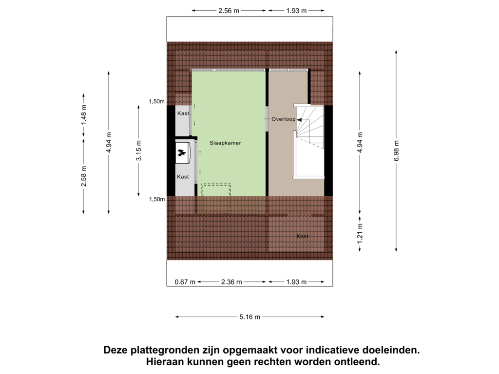 View floorplan of Tweede Verdieping of Oudzoom 18