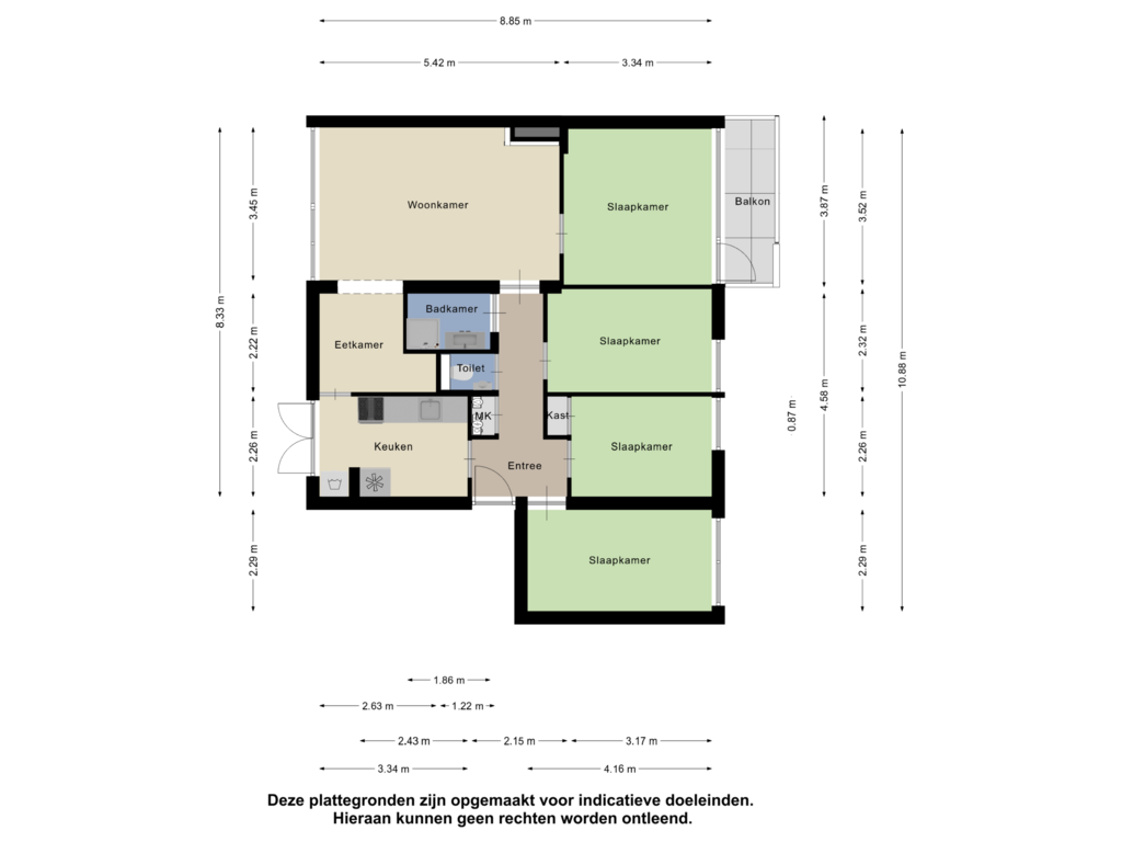 Bekijk plattegrond van Appartement van Willem Kraanstraat 52