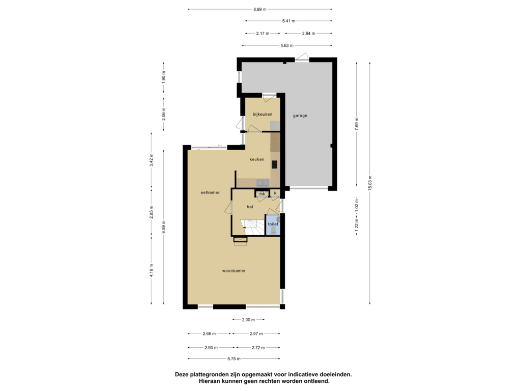 View floorplan of Begane grond of Bitterland 9