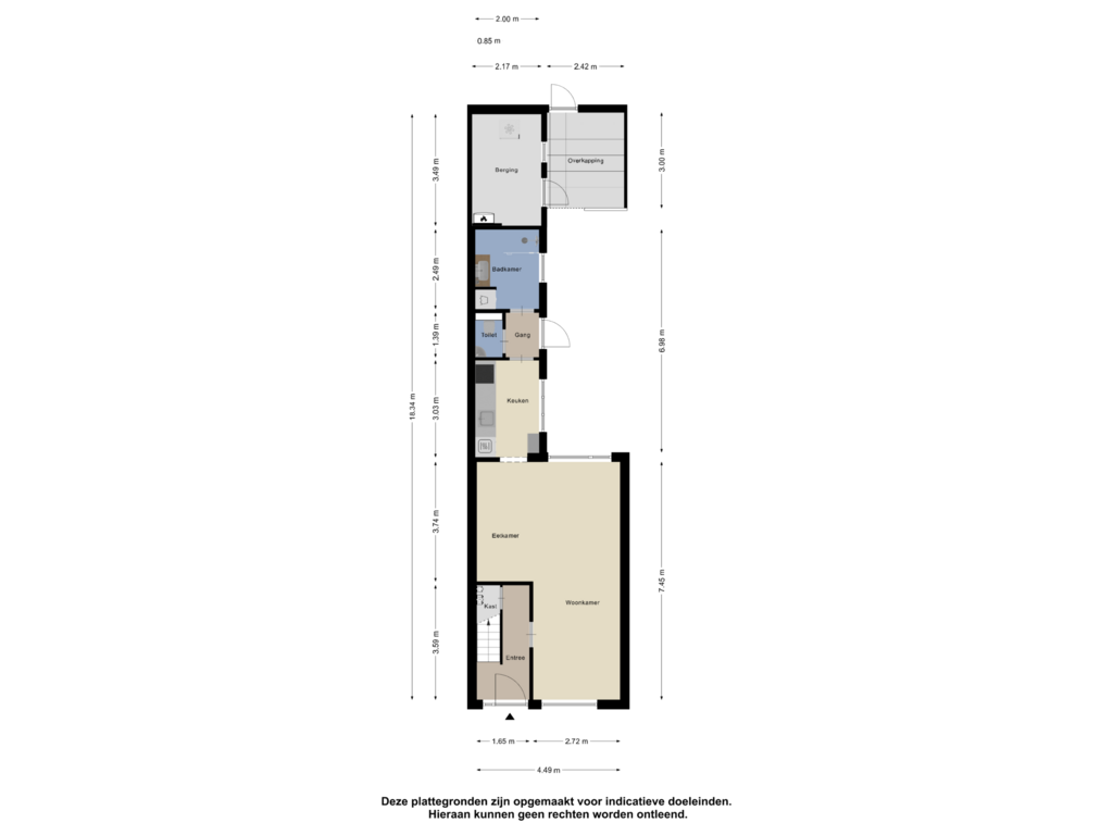 View floorplan of Begane Grond of Uitenhage de Miststraat 53