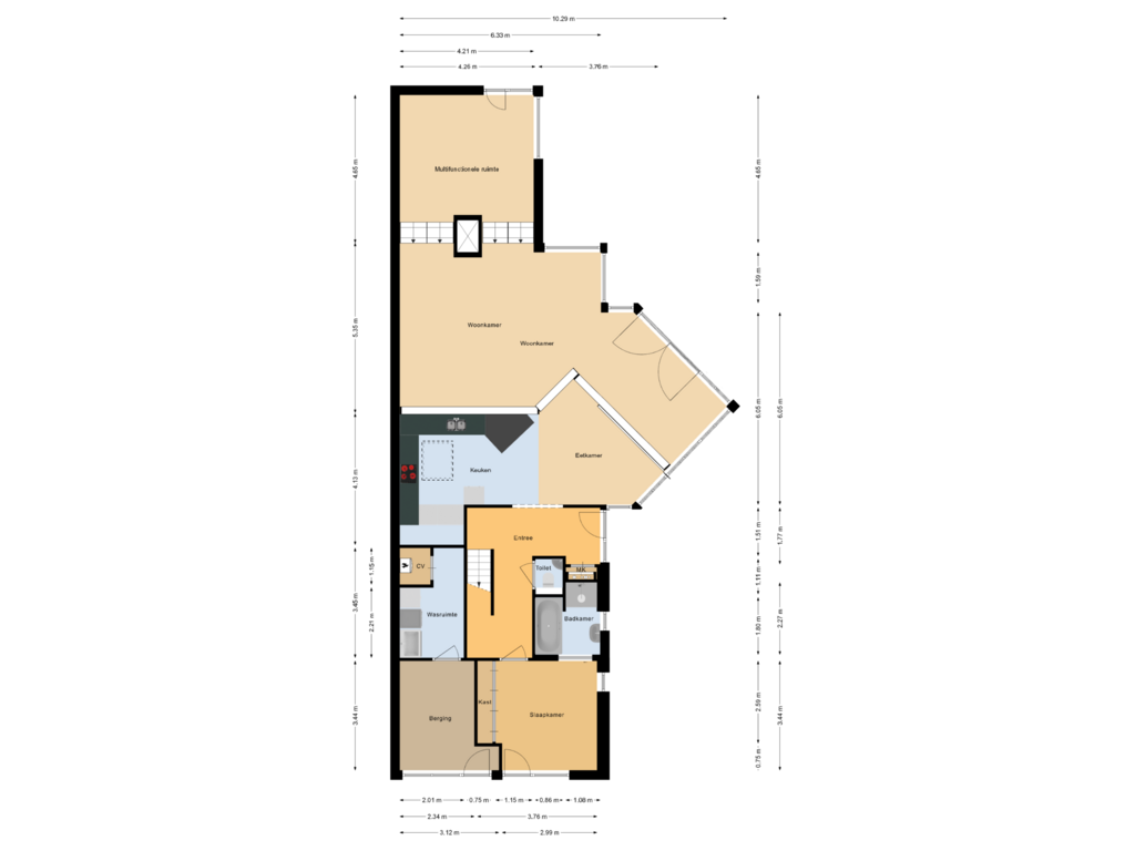 Bekijk plattegrond van Begane grond van Kwartaalstraat 57