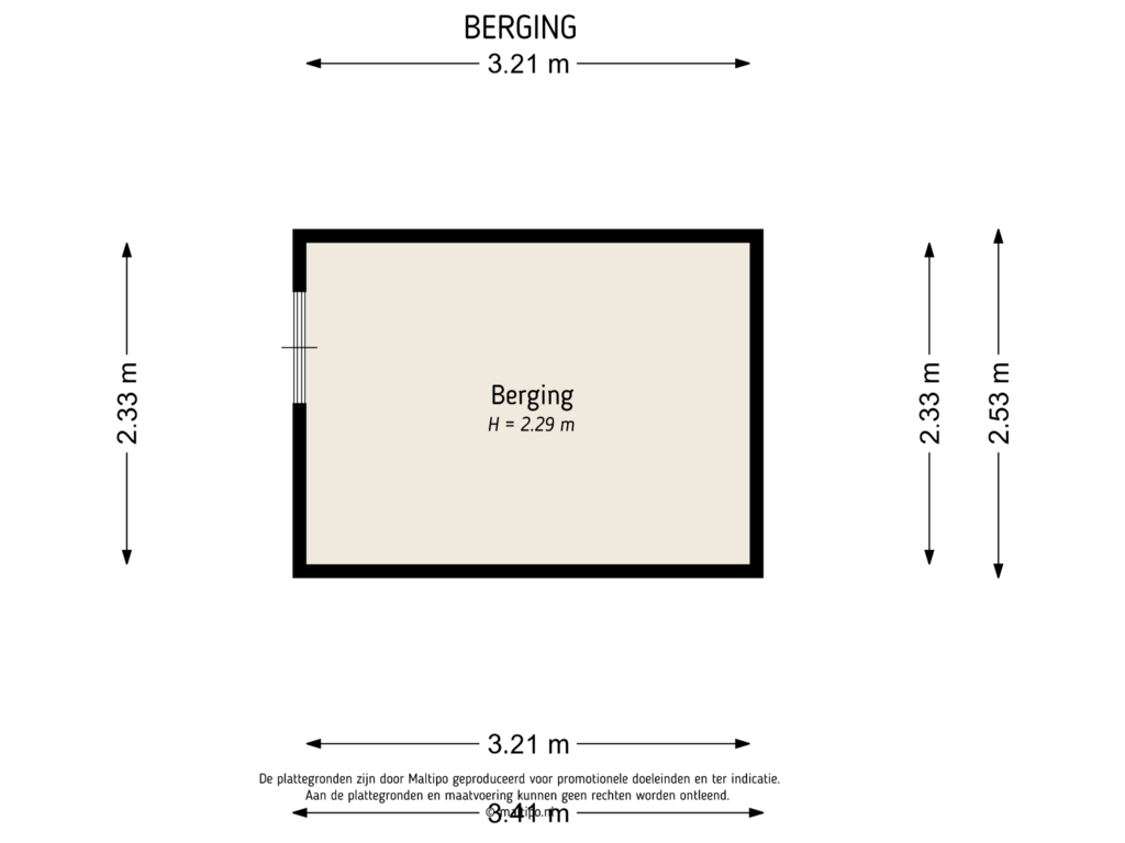 View floorplan of Berging of De Lormstraat 3