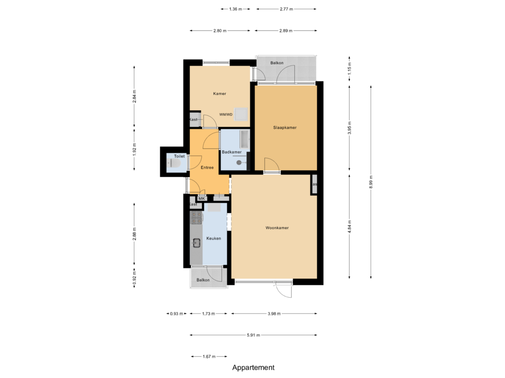 Bekijk plattegrond van Appartement van Galjootstraat 20-C