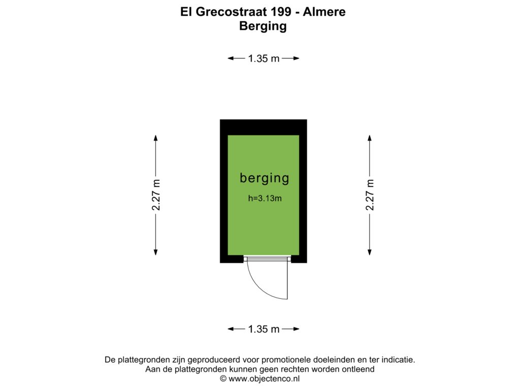 View floorplan of BERGING of El Grecostraat 199