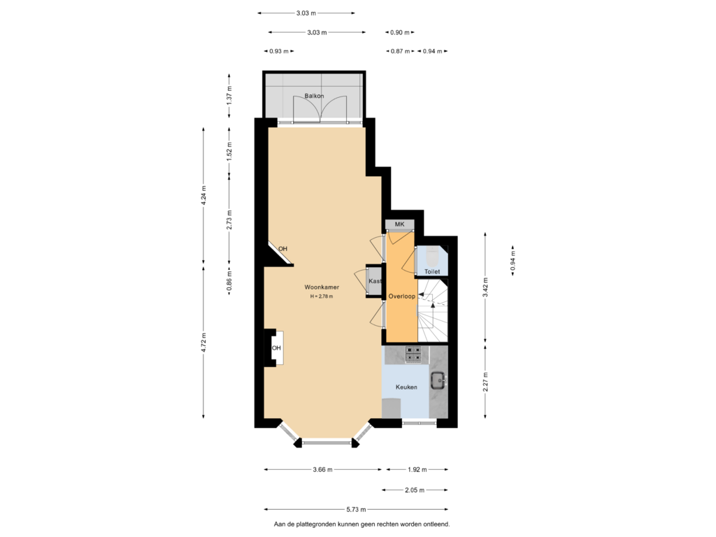 View floorplan of 1e Verdieping of Ceintuurbaan 167