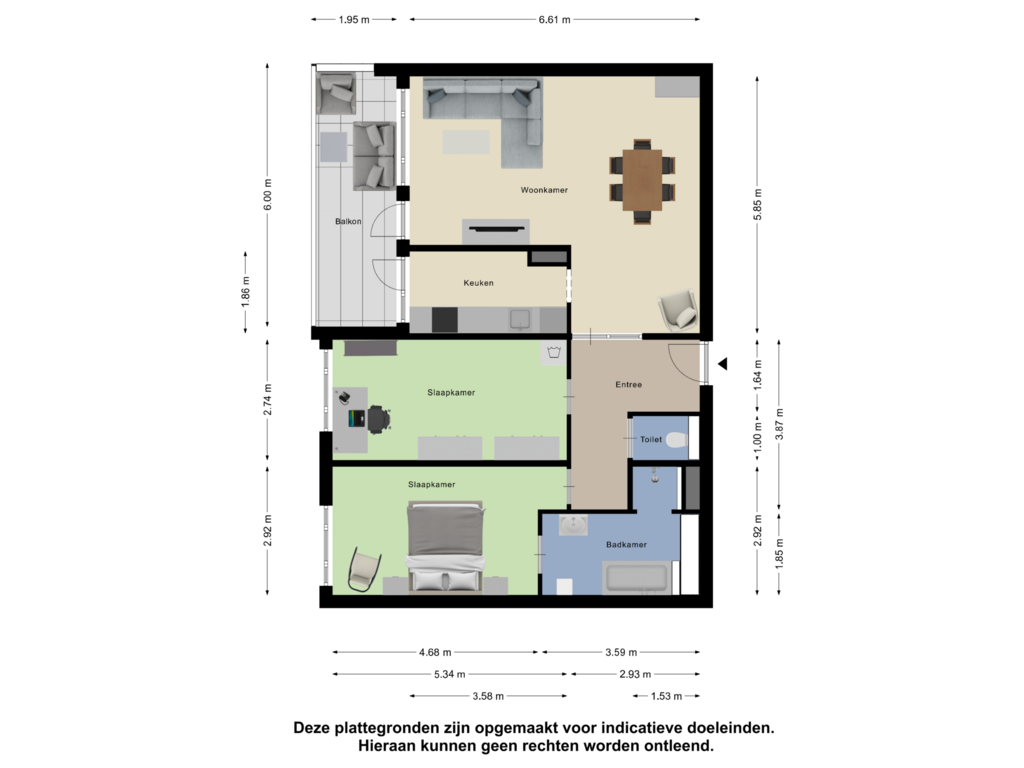 View floorplan of Appartement of Korenbloemstraat 42